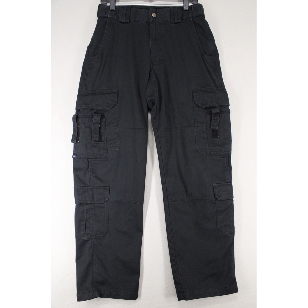5.11 Tactical Mens Cargo Pants Black Cotton Canvas Utility Trousers 30x32